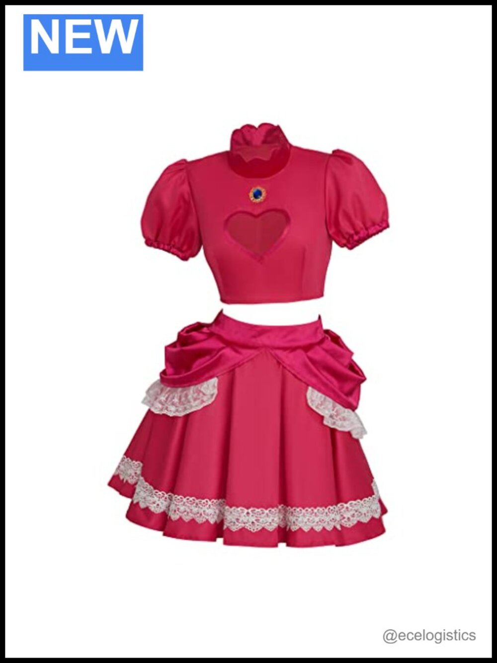 Sexy Princess Peach Costume Dress Halloween Cosplay Adult Super Brothers